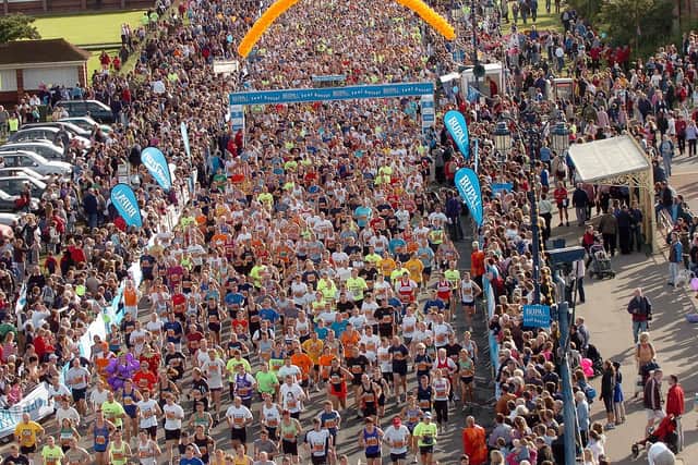 Runners taking part in the BUPA Great South Run at Southsea, pictured at the start near the Blue Reef aquarium in Clarence Esplanade, Southsea. Picture: Michael Scaddan (054668-0167)