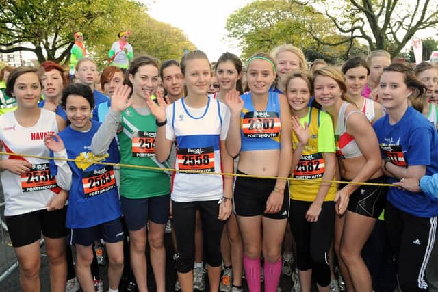 Bupa Junior Great South Run Girls start - (12-15 years) 2010. Picture: Malcolm Wells (103420-6967)