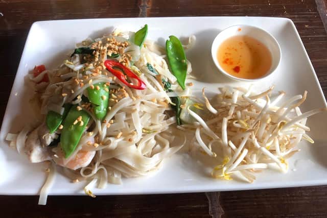 Main course at Pho in Gunwharf Quays. Ph Xo: wok fried noodles
