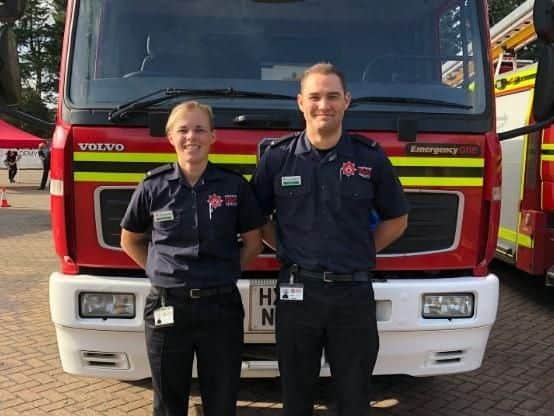 Roxanne Roberts and Bradley Yates at Southsea Fire Station. Picture: Simon Carr
