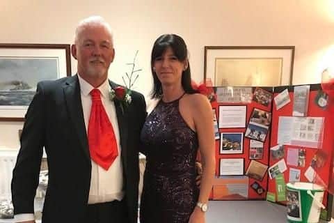 Andy Griffin and Becky Pratt at the Rachel Griffin Ball. The most recent Rachel Griffin ball raised nearly 7,000 for Rowans Hospice. The Rachel Griffin charity events have raised over 30,000 for local charities.