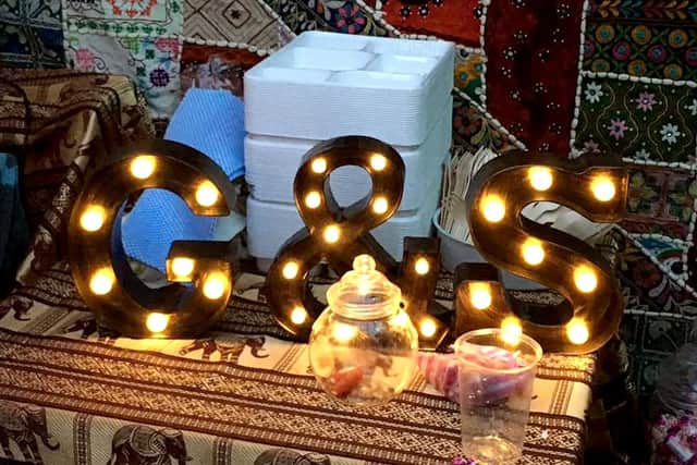 Decorations at the Astins wedding.