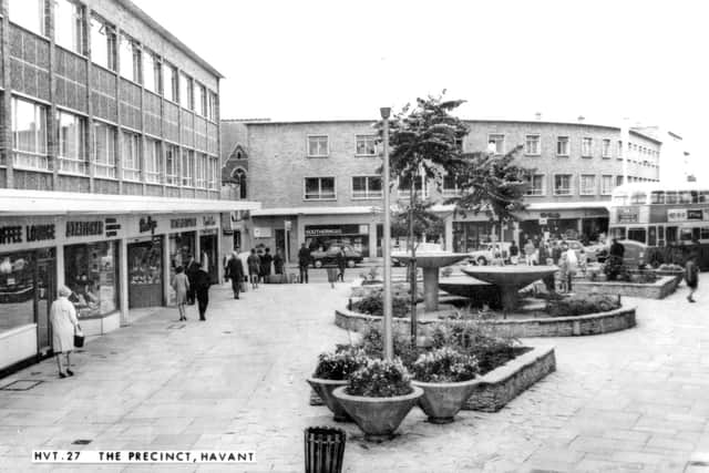 The Precinct, Havant, circa 1966, soon after it was built. The fountains were quickly discontinued.  Picture: Ralph Cousins collection