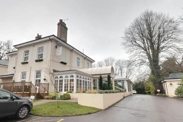 The restaurant is in the Forest Lodge Hotel in Pikes Hill, Lyndhurst