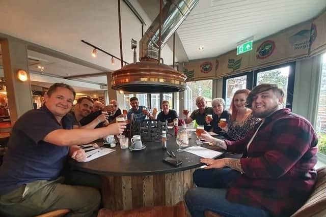 Veterans and current armed forces personnel taking part in Brewhouse and Kitchen Southsea's Veterans Day Brew.
