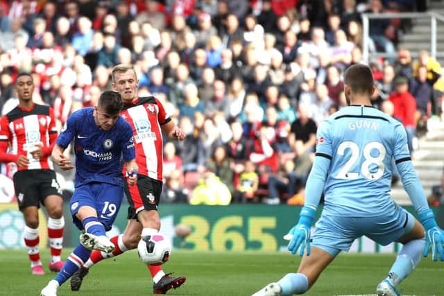 Boyhood Pompey fan Mason Mount scores for Chelsea at St Mary's earlier this month. Picture: Bryn Lennon/Getty Images