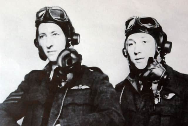 The two Australian airmen, Edward Wicky DFC, left, and Oswald Mountford DFC. Picture: Mick Young.