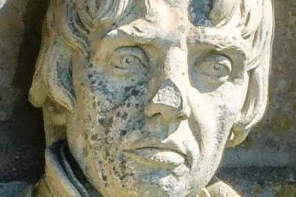 The bust of Lord Admiral Nelson which is crumbling away. Photo: Shaun Roster