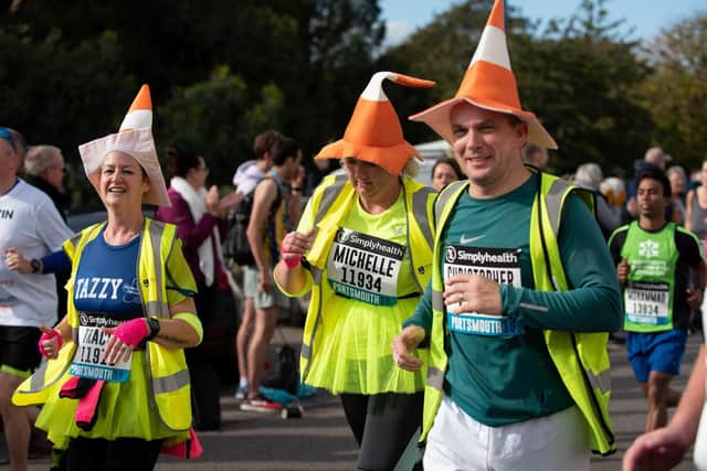 Action from the Great South Run -  Fun runners. (201019-233)