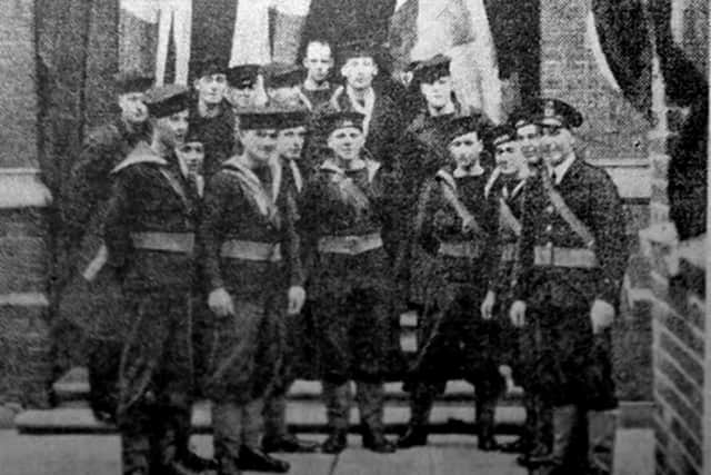 Sailors outside their temporary home in London Road, North End, Portsmouth.  Picture:: The News archive.