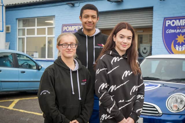 Students, Arnya Ewings, Alfie Adeliyi and Chloe Inwood
Picture: Habibur Rahman