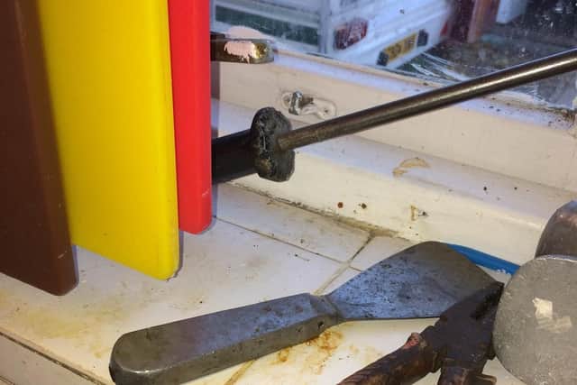 Food hygiene case court today
The Light Chinese Takeaway, 37 Jubilee Avenue, Portsmouth.
Poor storage of preparation boards on a dirty shelf with rusty tools.