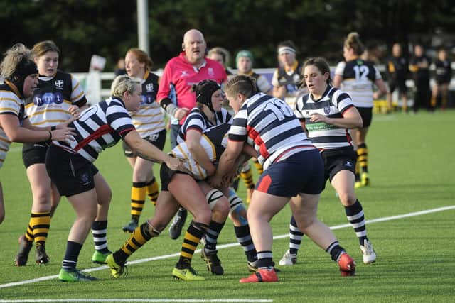 Havant's Alice Jennings, right, in action against Portsmouth