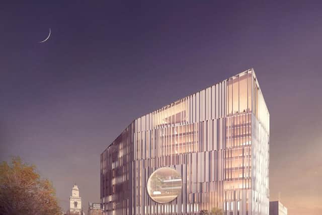 Design E in the shortlist of proposals for the University of Portsmouth Victoria Park site.
