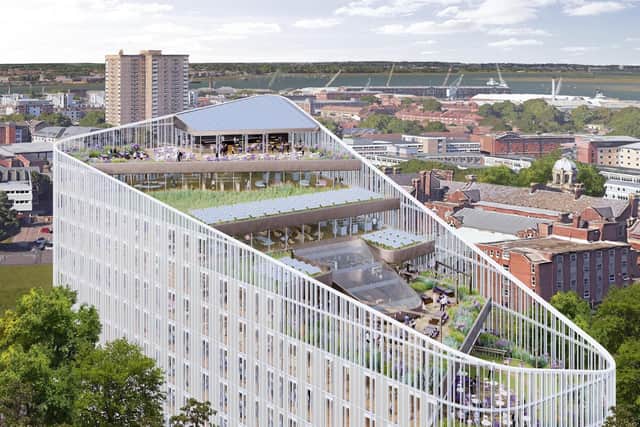 Design C in the shortlist of proposals for the University of Portsmouth Victoria Park site.
