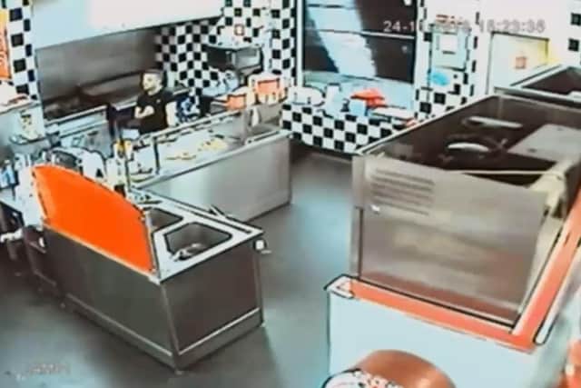 CCTV shows Harry Middleton in the Wimpy kitchen at Hayling Island's Funland on November 24. Picture: CPS Wessex