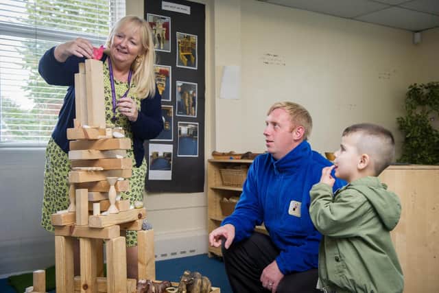 Jackie and Chris Warren with four-year-old Ollie. Picture: Habibur Rahman