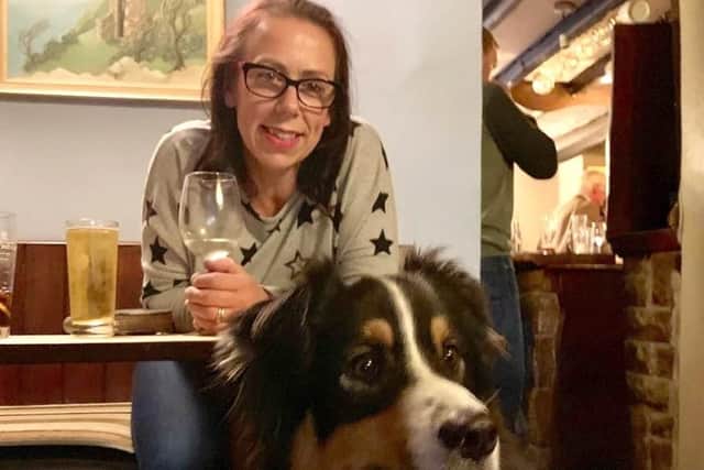 Natasha Walker with her three-year-old Australian Shepherd dog Wilf