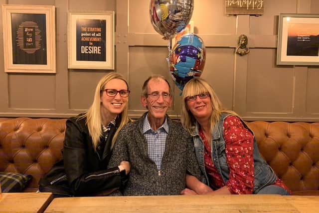 Fred Weeks with his daughters Emily and Victoria
