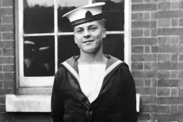 Boy Seaman James Thake at HMS St Vincent, 1948.