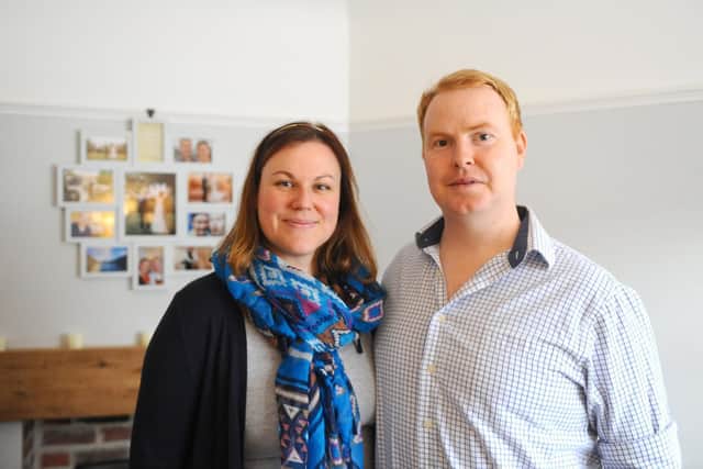 Barry with his wife Emma (31). Picture: Sarah Standing (251019-15)