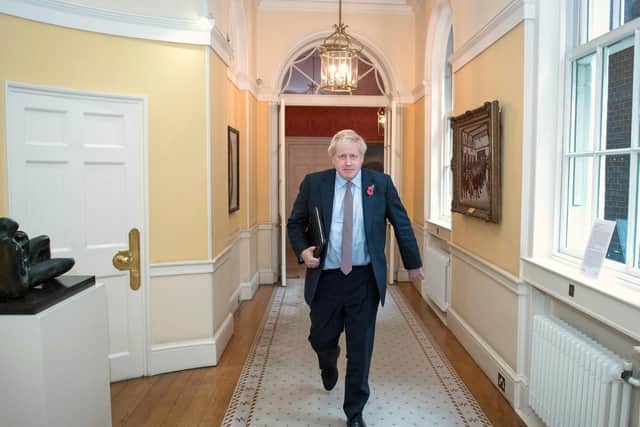 Prime Minister Boris Johnson following his audience with Queen Elizabeth II on November 6. Picture: Stefan Rousseau/PA Wire