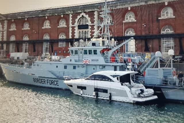 The Border Force cutter Seeker intercepted a yacht with eight migrants onboard in Portsmouth on November 6. Picture: NCA