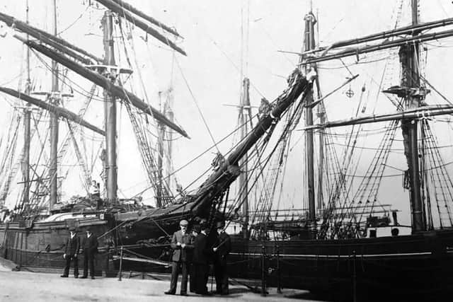 Taken from Gower Lloyds new book on Point, Old Portsmouth, here we see sailing vessels in The Camber.