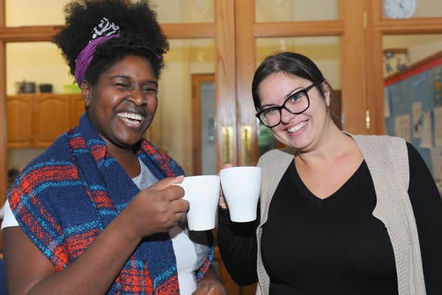 Mums Unite held their first coffee morning across the UK on Friday, November 8. The Mums Unite group in Gosport held their coffee morning at St. Thomas the Apostle Church in Elson, raising money for Pregnancy Sickness Support.Pictured is: (l-r) Naomi Taylor-Davis, Mums Unite assistant for the Gosport group with founder of Mums Unite Tuesday McEwan.Picture: Sarah Standing (081119-1414)