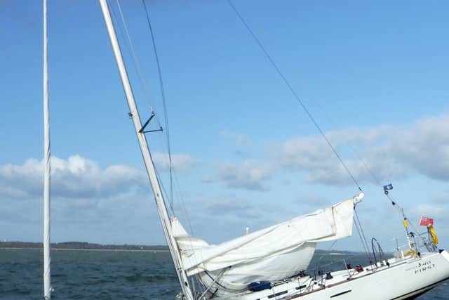 Sinking yacht Credit: George Chastney/ Cowes RNLI