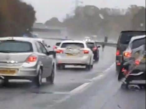 There was a rolling oad block at Rownhams Services on the M27 between junction 3-4 while a horse was removed from the carriageway. Picture: Ryan Thompson