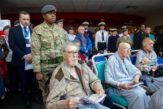 Veterans and military personnel at the service.
Picture: Habibur Rahman