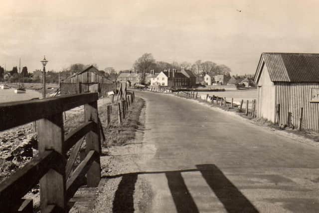 Taken from the old wooden bridge, here we are looking along Langstone Road towards Havant pre-1956. Picture: Ralph Cousins's collection.