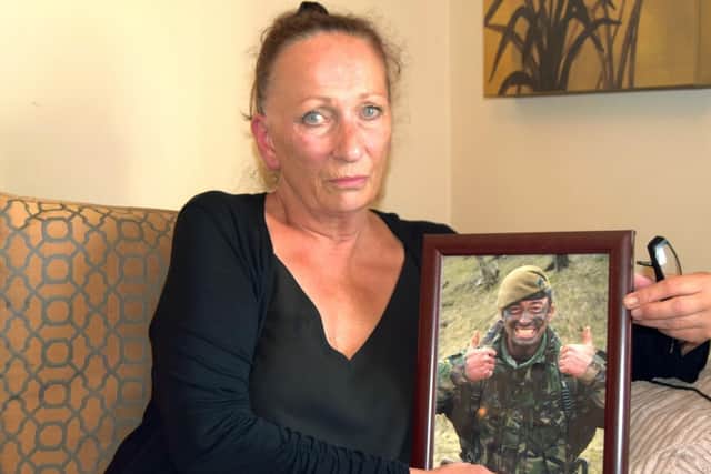 Viv Johnston, pictured here as part of the Veterans in Crisis campaign when spoke out exclusively to The News after the suicide of her son, special forces hero Danny Johnston
Photo: Tom Cotterill