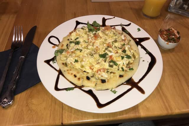 The Colombian breakfast from Jessie's Latin Lounge on Albert Road in Southsea.