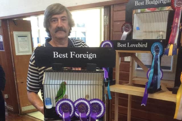 Geoff Gale, from Hayling Island, who wonBest Foreign Bird and Best Lovebird with his Abyssinian Lovebird at the fifth South Coast Open Show on Sunday, November 10. Picture: Paul Swatton