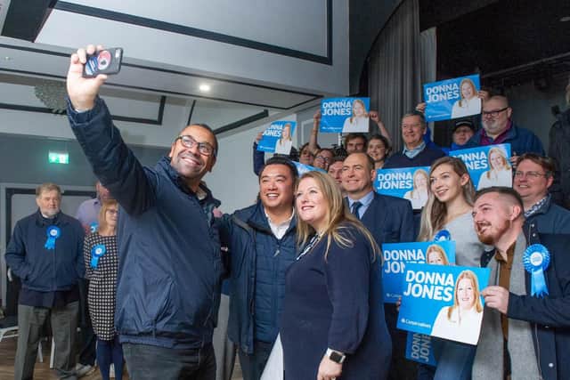 Conservative Party chairman James Cleverly with his supporters at the Gaiety bar, South Parade pier.
Picture: Habibur Rahman