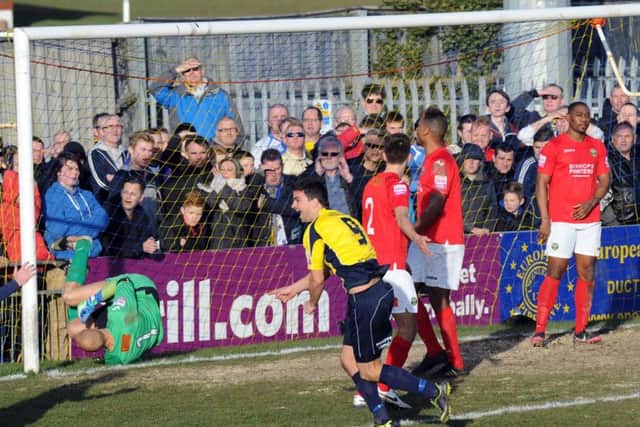 The Hawks suffered FA Trophy semi-final heartbreak against Gosport Borough in 2014. Picture: Paul Jacobs