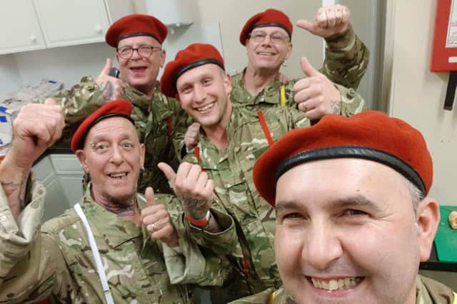 The Hampshire Skinhead Association held their annual fundraiser on Saturday and welcomed around 200 guests to the night. Pictured are members before they perform the Full Monty