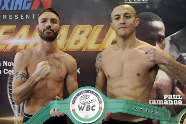Mikey McKinson, right, takes on two-time British and European champion Colin Lynes in a weltereight match-up at the Mountbatten Centre tomorrow night Picture: Ian Hargreaves