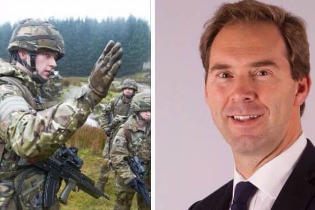 Defence minister Tobias Ellwood (right) has said he would be 'prepared to resign' if cuts are imposed