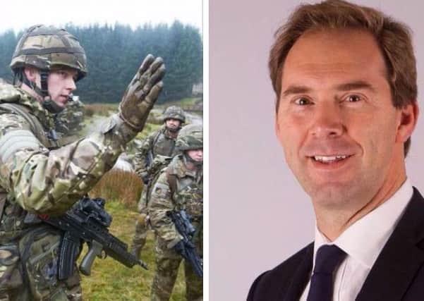 Defence minister Tobias Ellwood (right) has said he would be 'prepared to resign' if cuts are imposed