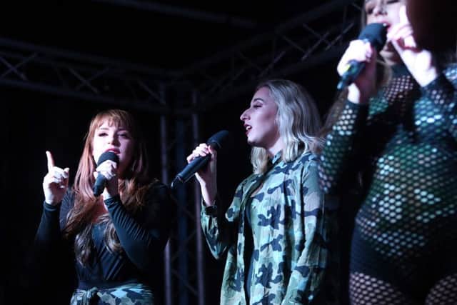 Little Mix tribute act LMX at the switching on of the Gosport lights