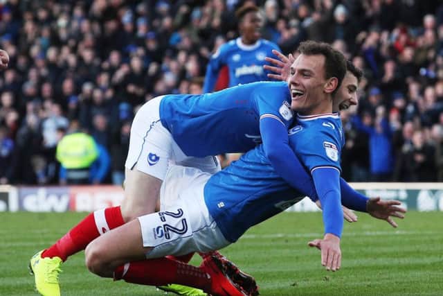 Pompey boss Kenny Jackett was pleased with the partnership between Kal Naismith and Conor Chaplin against Plymouth. Picture: Joe Pepler