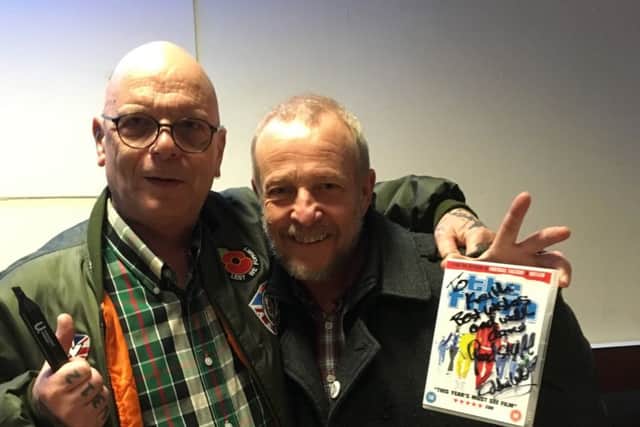 Keith Thripp, left, with actor Eddie Webber from the film The Firm, right at the Hampshire Skinhead Association annual fundraiser