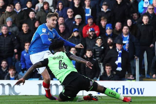 Brandon Haunstrup was another player who impressed our gaffer, while Plymouth's Yann Songo'o did not. Picture: Joe Pepler