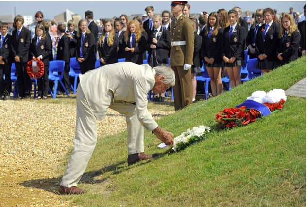 Jim Booth lays a wreath on The Copp Memorial on Hayling Island in 2015 Picture: Malcolm Wells