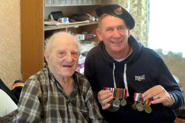 Normandy veteran Charlie Pratt, 93, of Paulsgrove, and Pompey legend Alan Knight
