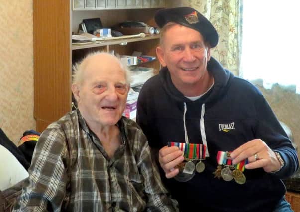 Normandy veteran Charlie Pratt, 93, of Paulsgrove, and Pompey legend Alan Knight