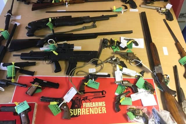 Some of the guns handed in during the police's firearms surrender